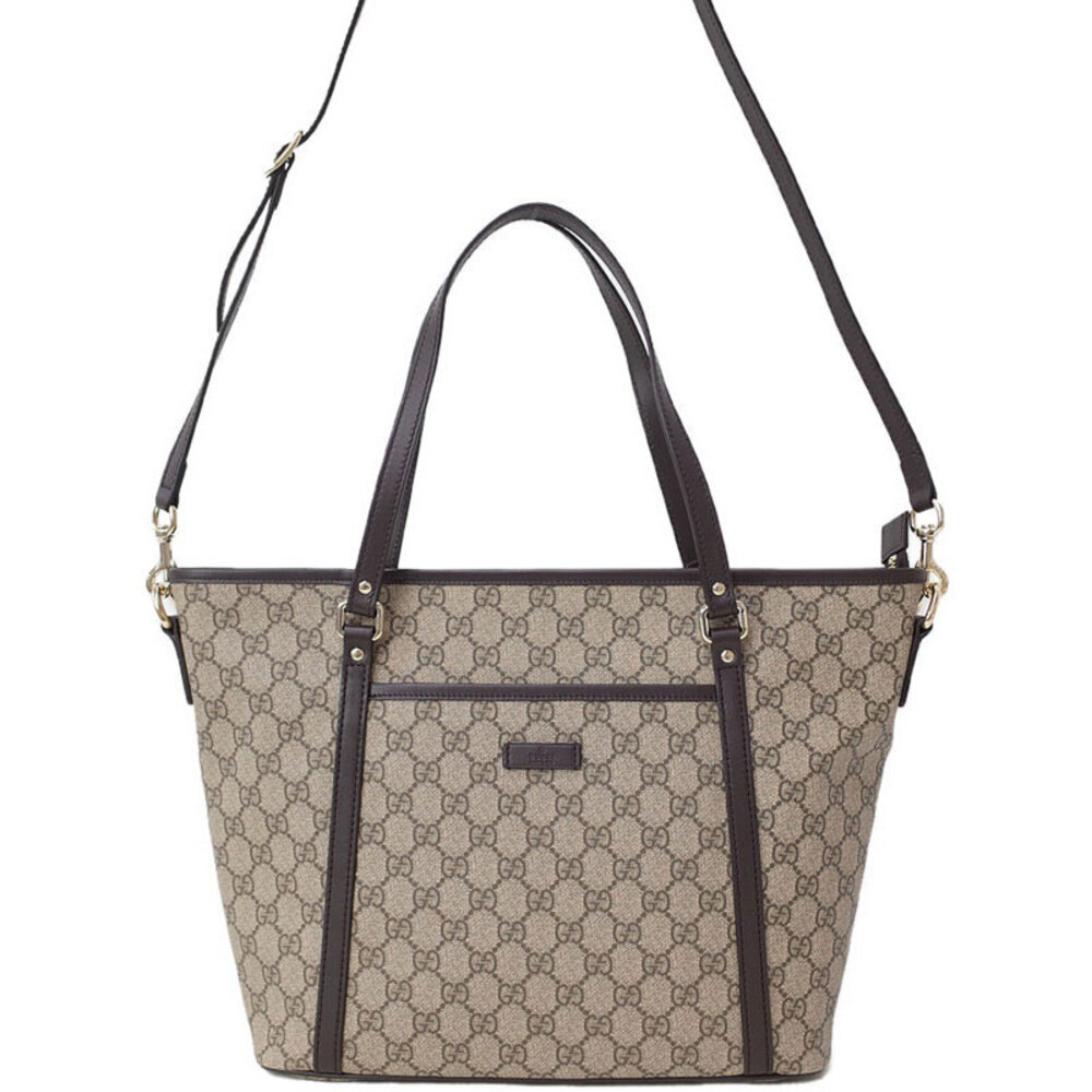 Gucci Beige Ebony GG Supreme Canvas Joy Tote Bag Brown